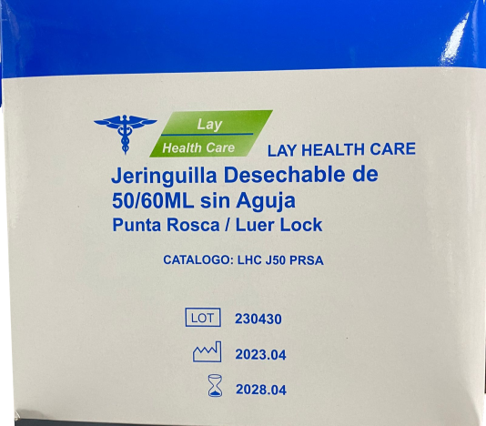 Jeringuilla de 50cc sin aguja