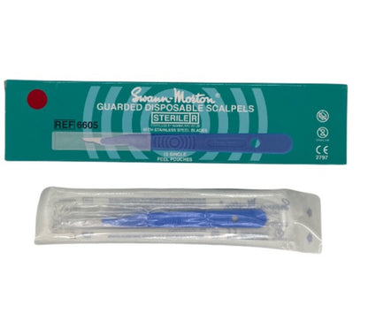 Bisturí desechables tamaño 15 con protector de cuchilla