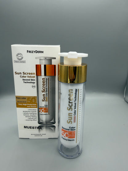 Frezyderm Bloqueador solar tipo velvet con color