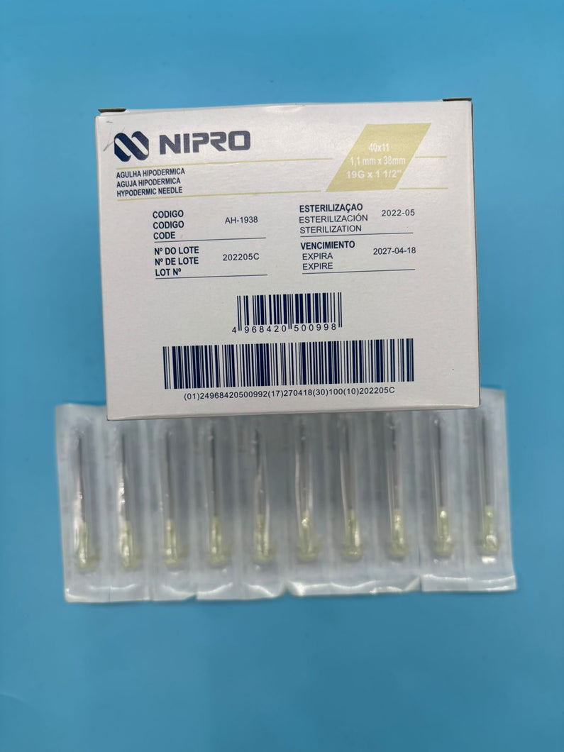 Agujas desechables 19g x1 1/2