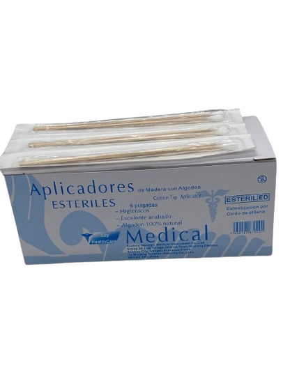 Aplicadores con algodón de 6" Estéril