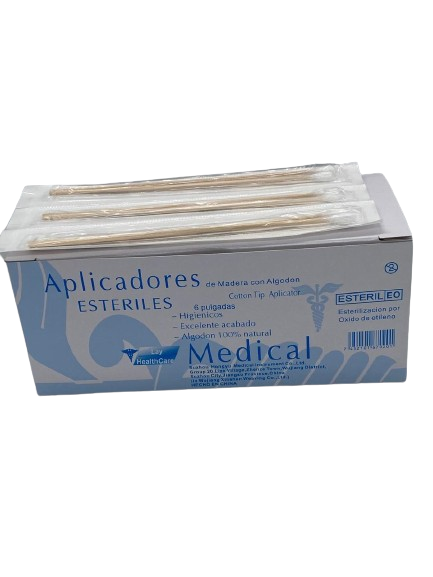Aplicadores con algodón de 6" Estéril