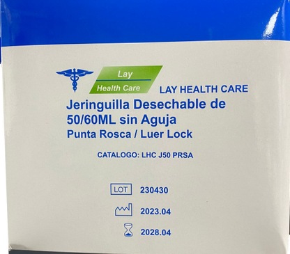 Jeringuilla de 50cc sin aguja