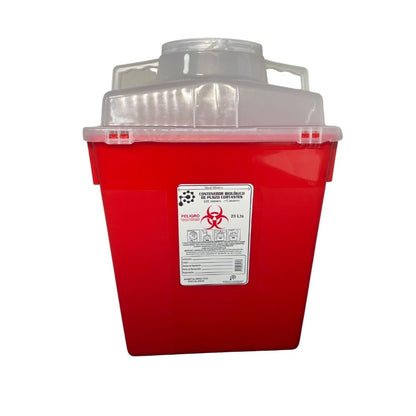 Contenedor de punzo cortante de 23 litros color rojo