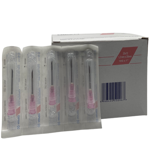 Agujas desechables 18G x 1" marca NIPRO