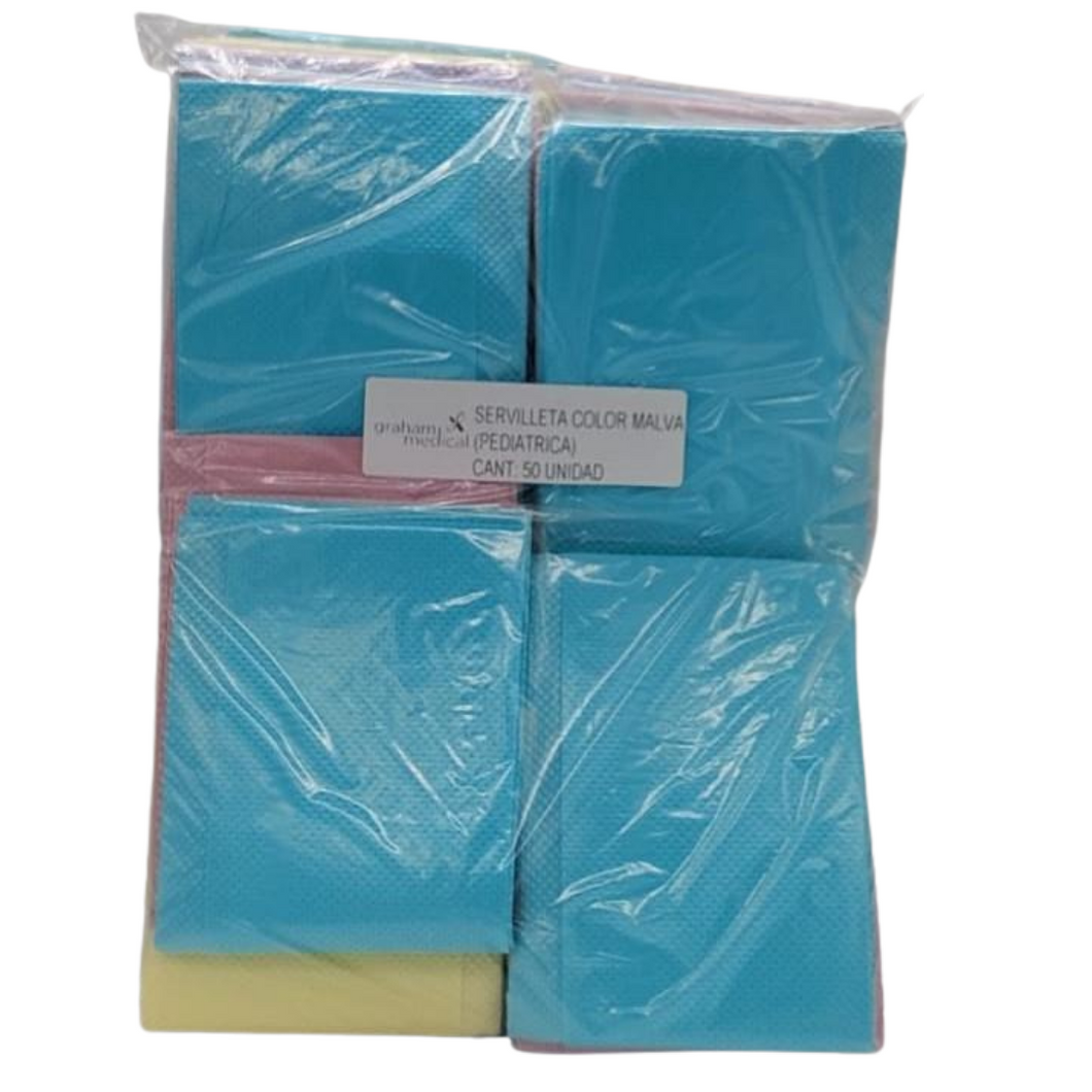 Servilletas de Colores paquete de 50 Celestes y Rosados