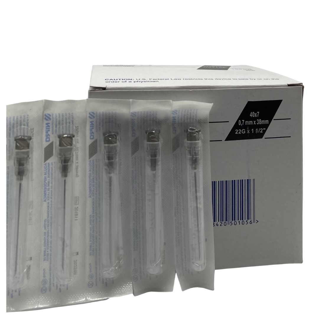 Agujas desechables 22G x 1 1/2"