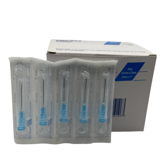 Agujas desechables 23G x 1" marca Nipro
