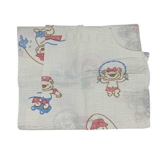 Bata pediátrica blanca de papel desechable con Ositos