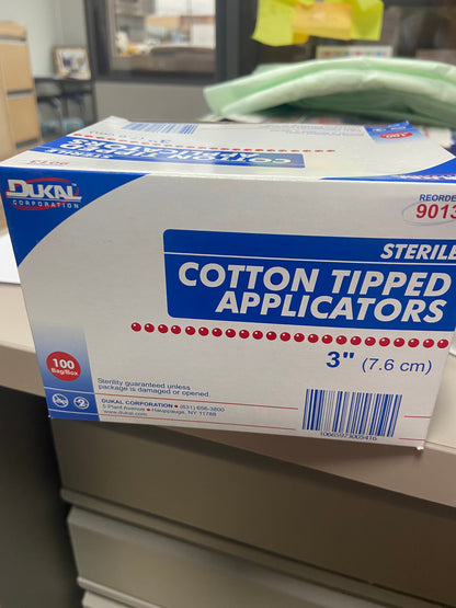 Caja de aplicadores de algodón 3" marca DUKAL