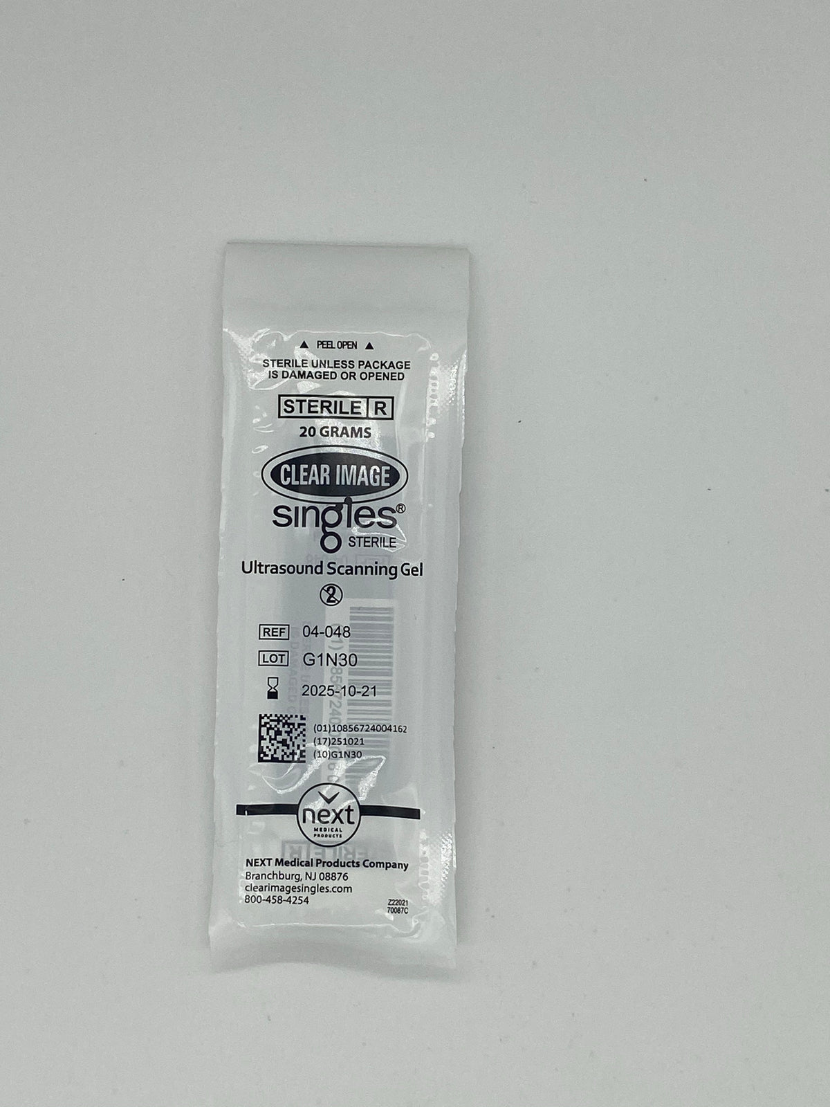 Gel de Ultrasonido estéril Clear Image sobre de 20g