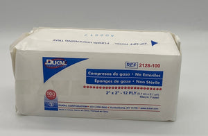 Paquete pequeño de gasas no estéril 2"X 2" marca DUKAL